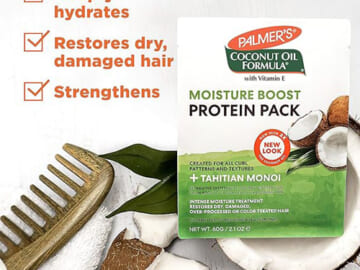 Palmer’s Coconut Oil Formula Moisture Boost Protein Pack Hair Treatment, 12-Pack $11.75 After Coupon (Reg. $33.48) + Free Shipping – $0.80 Each