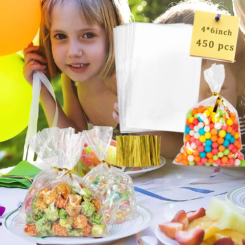 Cellophane Bags, 450-Count as low as $7.64 After Coupon (Reg. $9) + Free Shipping – 2¢/Bag, 4X6 Treat Bags with Ties