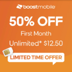 1-Month Unlimited Data, Talk, & Text at Boost Mobile for $13 + free shipping