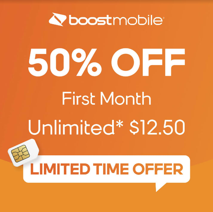 1-Month Unlimited Data, Talk, & Text at Boost Mobile for $13 + free shipping