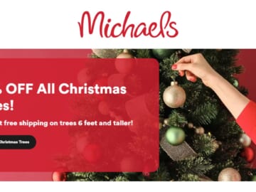 Michaels | 50% Off Christmas Trees + Free Shipping