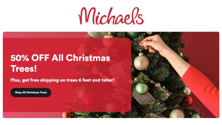 Michaels | 50% Off Christmas Trees + Free Shipping