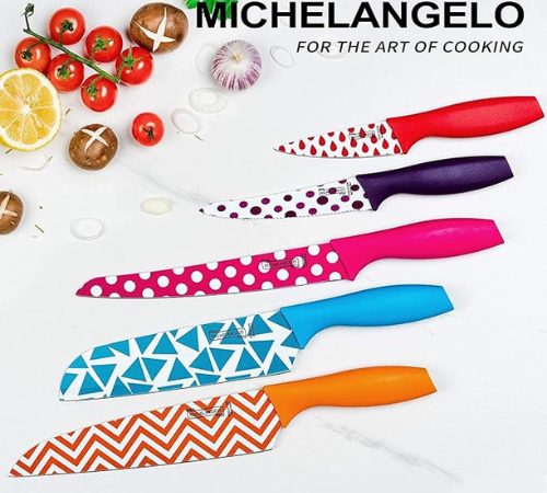 High Carbon Colored Kitchen Knife 10 Piece Set $10 (Reg. $26) – $2/ Knife with Sheath Cover