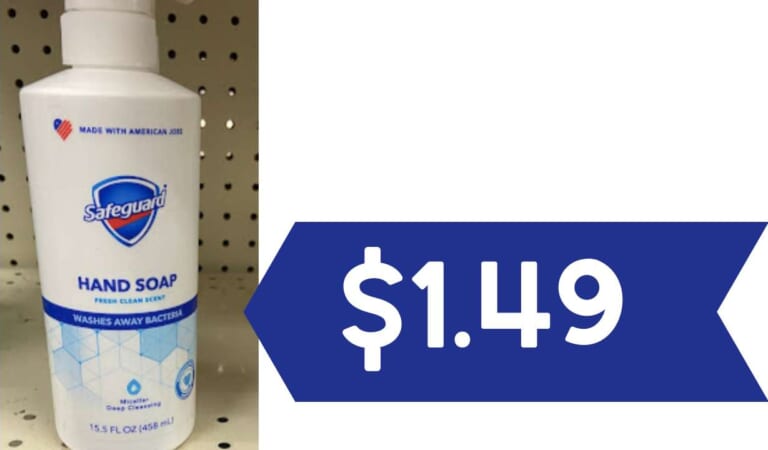 $1.49 Safeguard Liquid Hand Soap at Walgreens