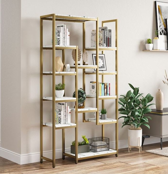 6-Tier Etagere Metal Frame Bookcase for $105 + free shipping