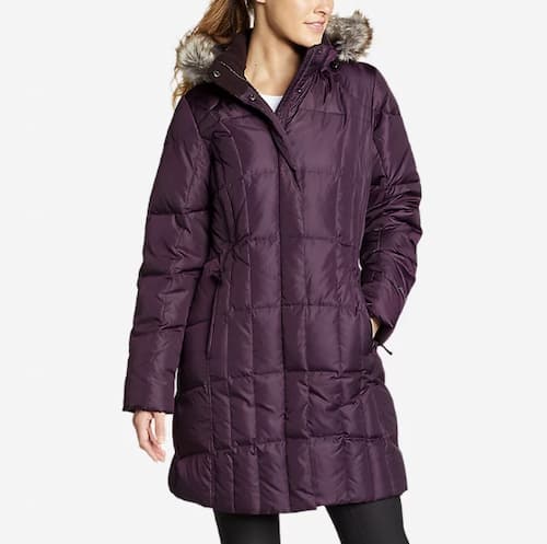 Eddie Bauer Women's Lodge Down Parka in Deep Eggplant