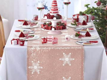 Christmas Snowflake Sequin Table Runner from $4.99 After Coupon + Code (Reg. $16+) – 3 Colors