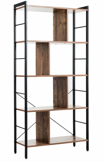 Costway 4-Tier Bookcase Industrial Bookshelf Floor Standing Storage Rack