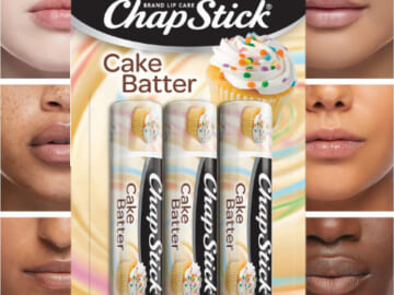 ChapStick Cake Batter Limited Edition Flavored Lip Balm, 3-Pack as low as $3.49 when you buy 4 (Reg. $6) + Free Shipping –  $1.16/Tube