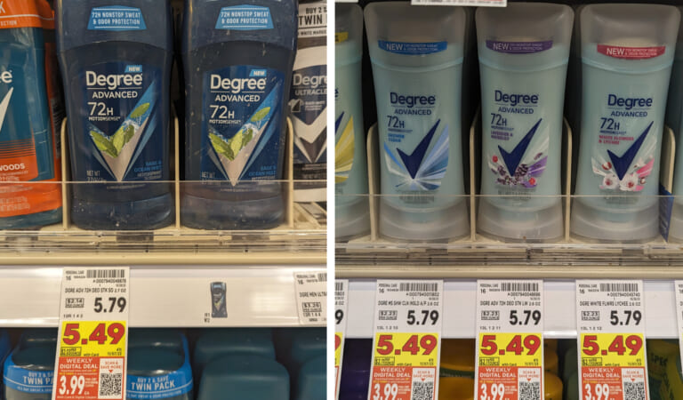 Degree Advanced Deodorant Just $3.49 At Kroger (Regular Price $5.49)