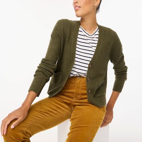 J.Crew Factory V-neck cardigan sweater in extra-soft yarn