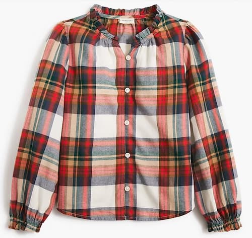 J.Crew Factory Girls' Plaid Flannel Shirt