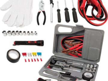Roadside Emergency Safety Tool Kit $26.12 (Reg. $41) – Jumper Cables, Fuse Kit, Tools, Flashlight + More!