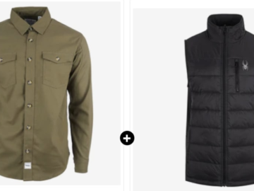 Eddie Bauer Men's Shirt w/ Spyder Men's Puffer Vest for $50 + free shipping