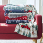 North Pole Trading Co. Holiday Velvet Plush Throw