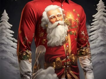 Men's Santa Claus Shirt for $9 + $4 shipping