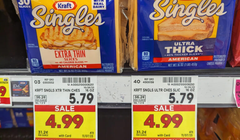 Get Kraft Extra Thin or Ultra Thick Cheese Singles As Low As $3.74 At Kroger (Regular Price $5.79)