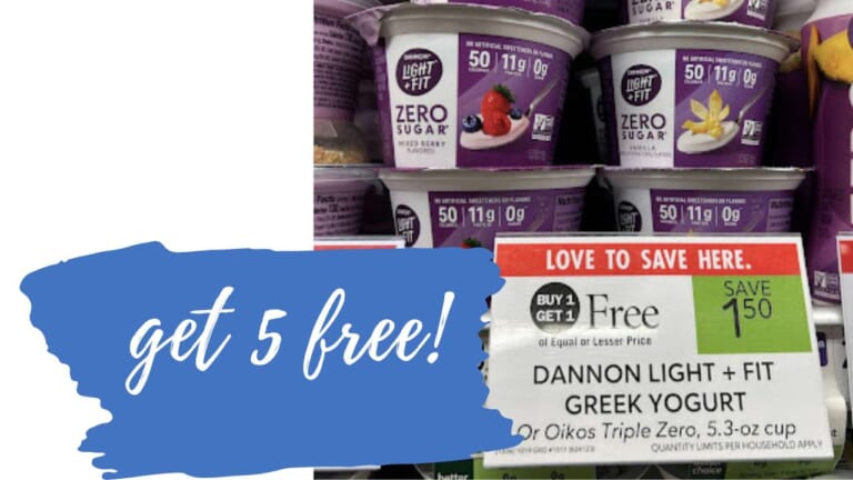 Get 5 FREE Dannon Light + Fit Zero Sugar Yogurt Cups