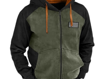 Men's National Flag Full Zip Jacket for $11 + $10 s&h