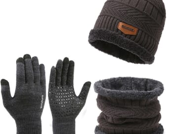 Beanie, Scarf, and Gloves Set for $10 + free shipping