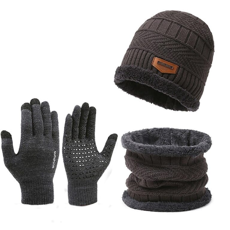 Beanie, Scarf, and Gloves Set for $10 + free shipping