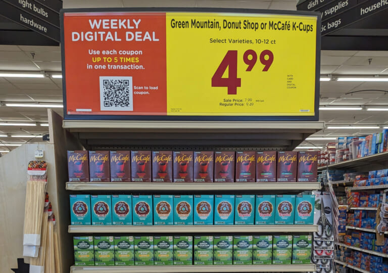 Green Mountain, McCafe, or Donut Shop 12-Count K-Cups Only $4.99 At Kroger