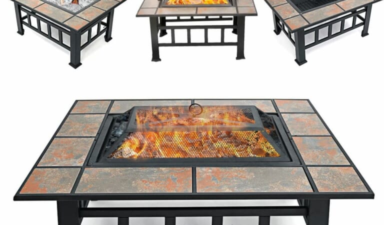 Singlyfire 37" Fire Pit Table with Grill for $90 + free shipping