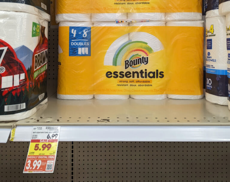 Get Bounty Essentials Paper Towels For As Low As $2.99 At Kroger