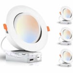 6" 15W LED Gimbal Recessed Light 4-Pack for $61 + free shipping