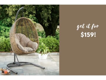 Patio Hanging Egg Chair with Stand $159 (reg. $297)