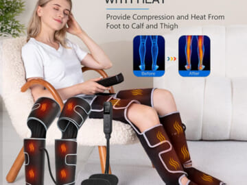 Air Compression Full Leg Massager $85 After Coupon (Reg. $170) + Free Shipping, with 3 Heat & 3 Modes