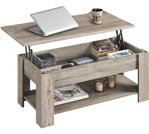 Upgrade your living room with SMILE MART Modern Lift Top Rectangular Wood Coffee Table with Hidden Compartment & Storage, Gray for just $69.99 Shipped Free (Reg. $106.99)