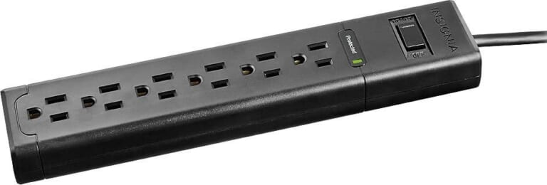 Insignia 6-Outlet Surge Protector for $8 + free shipping w/ $35