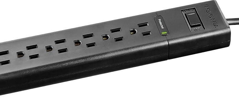 Insignia 6-Outlet Surge Protector for $8 + free shipping w/ $35