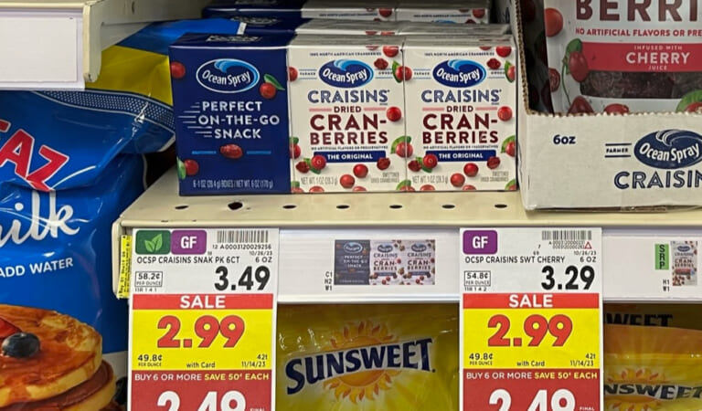 Ocean Spray Craisins 6-Packs Are As Low As $1.99 At Kroger