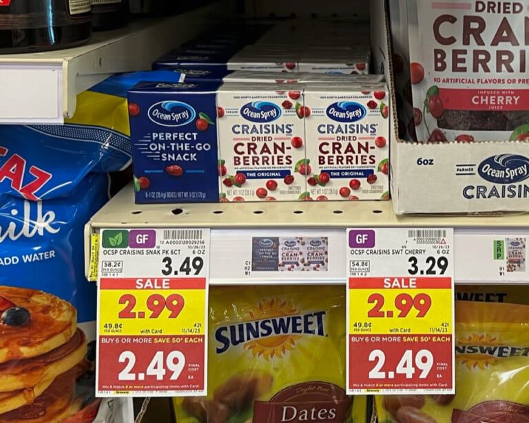 Ocean Spray Craisins 6-Packs Are As Low As $1.99 At Kroger