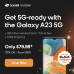 Samsung Galaxy A23 64GB 5G Phone for Boost Mobile for $80 + $60 1-Mo Unlimited Data, Talk, & Text + free shipping