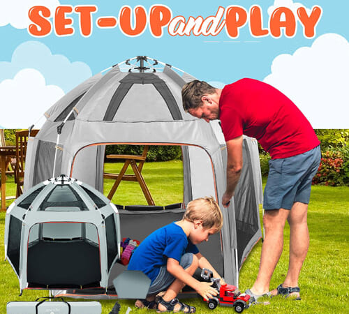 ON-The GO Baby Toddler Pack & Play Playpen with Travel Bag (Gray) $78.71 Shipped Free (Reg. $130) – Lowest price in 30 days