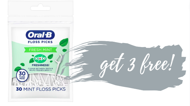 Get Three FREE Packs of Oral-B Scope Floss Picks at Walgreens!