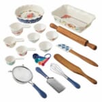 The Pioneer Woman Brilliant Blooms 20-Piece Blue Bake & Prep Set with Baking Dish & Measuring Cups