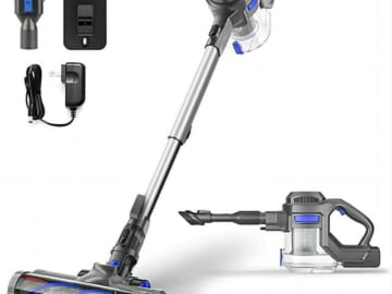 Moosoo 4-in-1 Cordless Stick Vacuum for $75 + free shipping