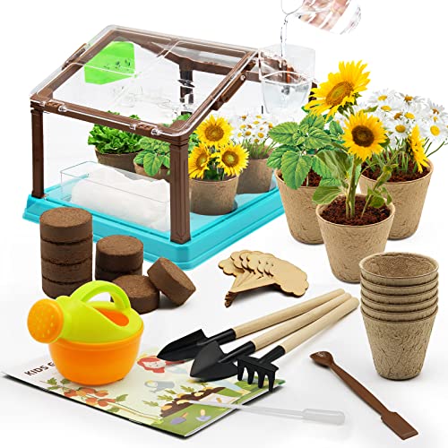 Tayoka Kids Gardening Set, Kids Plant GrowingKit, Grow House with lrrigation Svstem, ATransparent House Where You Can Watch TheGrowth of Plants at Any Time, Gardening KitGifts for Preschoolers