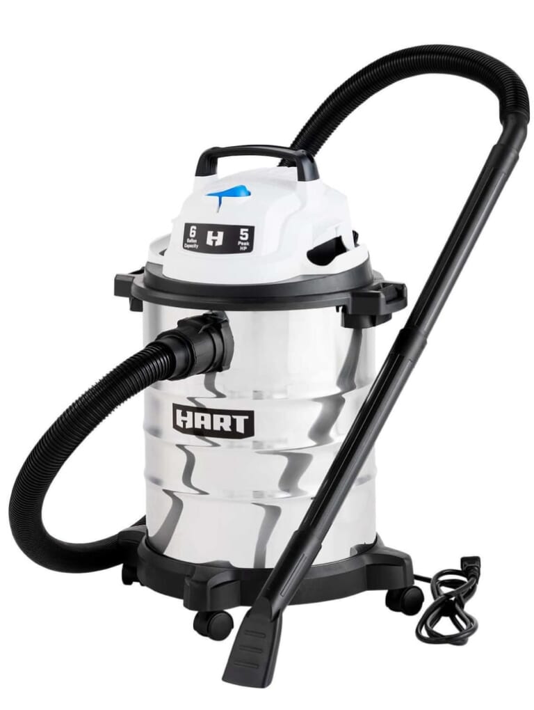 Hart 6-Gallon Stainless Steel Wet/Dry Vacuum w/ Car Cleaning Kit for $39 + free shipping