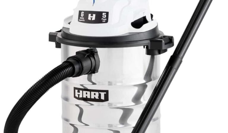 Hart 6-Gallon Stainless Steel Wet/Dry Vacuum w/ Car Cleaning Kit for $39 + free shipping