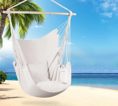 Embrace the peaceful moments with this comfortable and stylish Large Hammock Chair Swing for just $22.99 (Reg. $45.99)