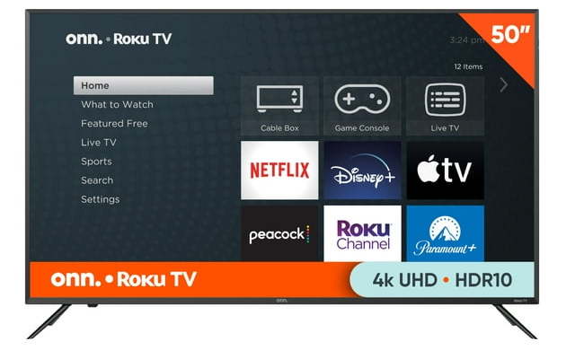 Onn 100133204 50" 4K HDR LED UHD Roku Smart TV for $148 + free shipping