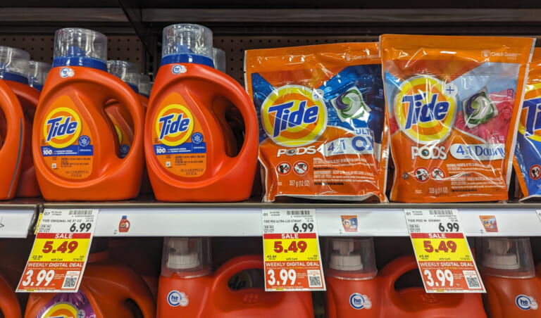 Tide Liquid Laundry Detergent Or Pods Just $3.99 At Kroger (Regular Price $6.99)