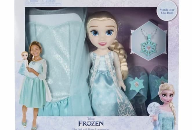 Disney Toddler Doll with Child Sized Dress and Accessories Set only $25!