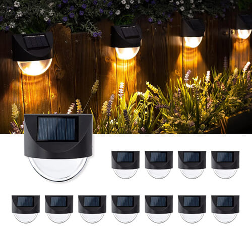 Waterproof LED Solar Fence Lights, 12-Pack $17.99 After Code + Coupon (Reg. $35.99) + Free Shipping – $1.50 Each