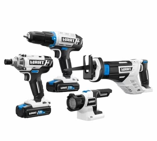 Hart 20-Volt 4-Tool Battery-Powered Combo Kit only $98 shipped (Reg. $180!)